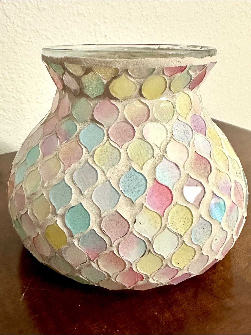 Mosaic Pastel Teardrop Glass Vase